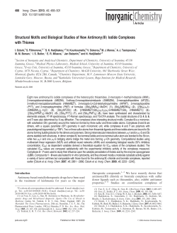 Structural Motifs and Biological Studies of New Antimony(III) Iodide