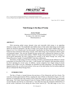 Tidal Energy in the Bay of Fundy - Memorial University Libraries