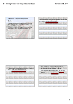 5-4 Solving Compound Inequalities.notebook
