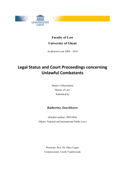 Legal Status and Court Proceedings concerning Unlawful Combatants