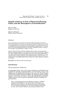 Islands of Decay in Seas of Renewal: Housing Policy and the