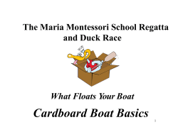 Cardboard Boat Basics - Maria Montessori School