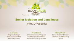 Senior Isolation and Loneliness