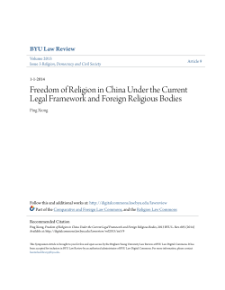 Freedom of Religion in China Under the Current Legal Framework