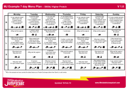 MJ Example 7 day Menu Plan &ndash; 5000kJ Higher Protein V 1.0