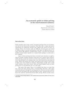 An economic guide to ticket pricing in the entertainment