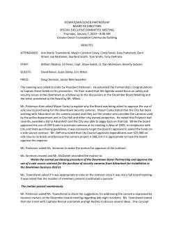 DOWNTOWN DOVER PARTNERSHIP BOARD OF DIRECTORS