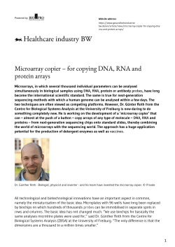 Microarray copier &ndash; for copying DNA, RNA and protein arrays