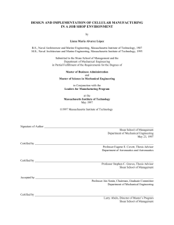design and implementation of cellular manufacturing