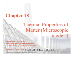 Thermal Properties of Matter (Lecture#18)