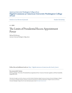 The Limits of Presidential Recess Appointment Power