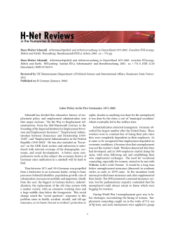 Labor Policy in the Five Germanies, 1871-2002 - H-Net