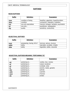 Noun suffixes: