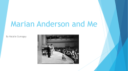 Marian Anderson and Me