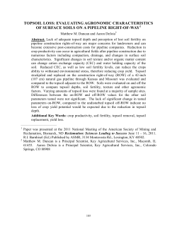 TOPSOIL LOSS: EVALUATING AGRONOMIC CHARACTERISTICS