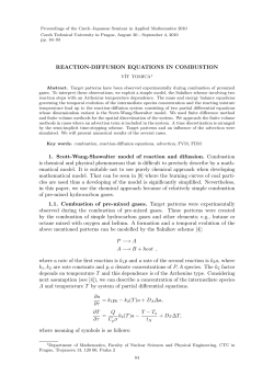 REACTION-DIFFUSION EQUATIONS IN COMBUSTION 1. Scott