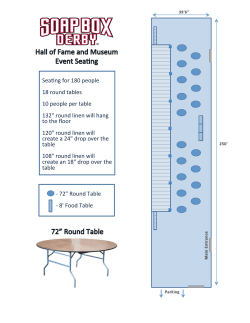 Sea ng for 180 people 18 round tables 10 people per table 132" roun
