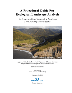 A Procedural Guide For Ecological Landscape Analysis (REPORT