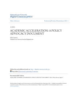 academic acceleration: a policy advocacy document