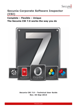 Secunia Corporate Software Inspector (CSI)