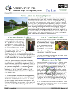 2011 Summer - Arnold Center, Inc.