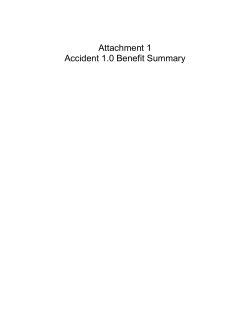 Attachment 1 Accident 1.0 Benefit Summary