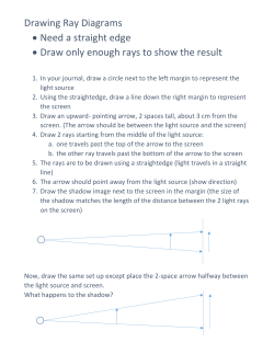 Drawing Ray Diagrams &bull; Need a straight edge &bull; Draw only enough