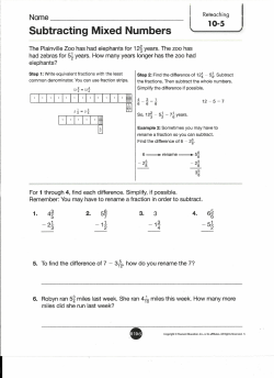10-5 Subtracting Mixed Numbers