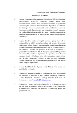 Instructions to Authors 1. Annual Symposium of Department of
