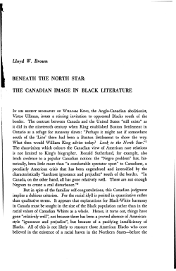 beneath the north star: the canadian image in black