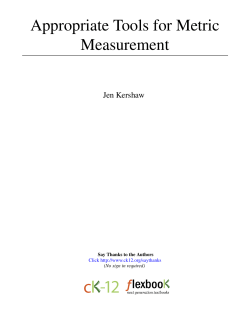 Appropriate Tools for Metric Measurement