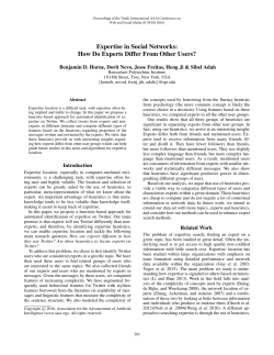 Expertise in Social Networks: How Do Experts Differ From Other