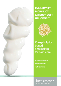 Phospholipid- based emulsifiers for skin care