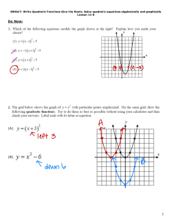 11-6 Writing Quadratic Equations given Graph
