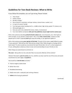 Guidelines for Teen Book Reviews: What to Write