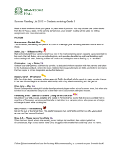 Summer Reading List 2012 &mdash; Students entering Grade 9