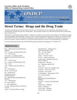 Street Terms: Drugs and the Drug Trade