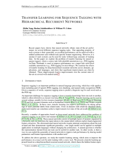 transfer learning for sequence tagging with