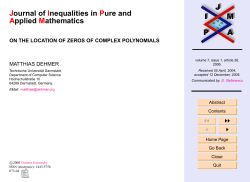 On the Location of Zeros of Complex Polynomials
