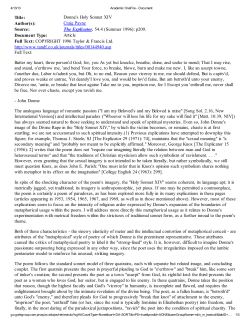 Title: Author(s): Source: Document Type: Donne`s Holy Sonnet XIV