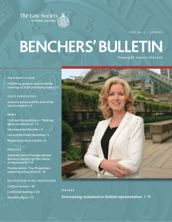 Benchers` Bulletin - The Law Society of British Columbia