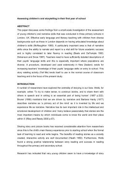 Assessing children`s oral storytelling in their first year of school