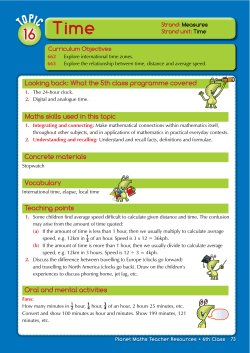 Looking back: What the 5th class programme