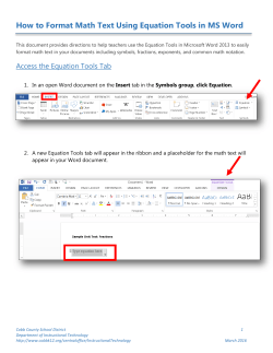 How to Format Math Text Using Equation Tools in MS Word