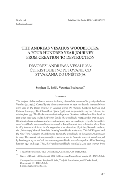 THE ANDREAS VESALIUS WOODBLOCKS: A FOUR HUNDRED