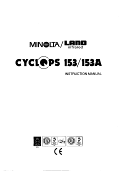 Page 1 MINeLTA/L&ordm;&ordm; infrared cycl&ordm;ps 153/153A INSTRUCTION