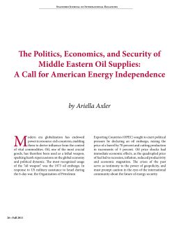 The Politics, Economics, and Security of Middle Eastern Oil Supplies