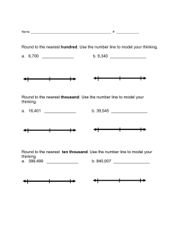 Round to the nearest hundred. Use the number line to model your