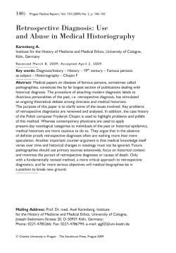 Retrospective Diagnosis: Use and Abuse in Medical Historiography