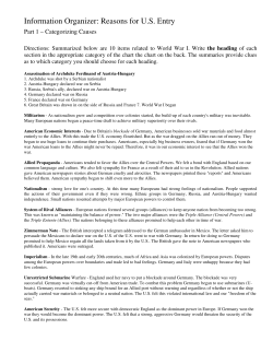 Information Organizer: Reasons for US Entry